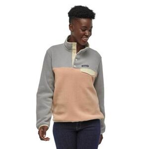 Patagonia Color Block Synchilla Sweater in Rosewater Medium